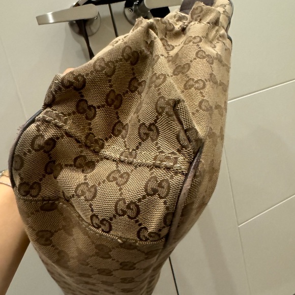 Gucci Classic Canvas GG Monogram Shoulder Strap Messenger diaper Mom bag purse - Picture 6 of 8